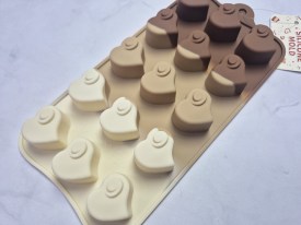 Molde silicona tricolor bombones corazones